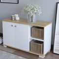Mobilier de intrare Deril, alb-Sonoma, 90x33x52 cm, perspectiva suplimentara