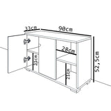Mobilier de intrare Deril, alb-Sonoma, 90x33x52 cm