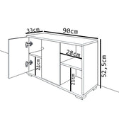 Mobilier de intrare Deril, alb-Sonoma, 90x33x52 cm, foto produs 6