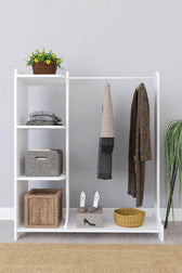 Mobilier de intrare Renesme alb 106x35x128 cm, 35x106 cm, perspectiva suplimentara