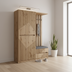 Cuier Cu Pantofar Mobilier de intrare Zomie, Lemn de Stejar, 131x41x180 cm
