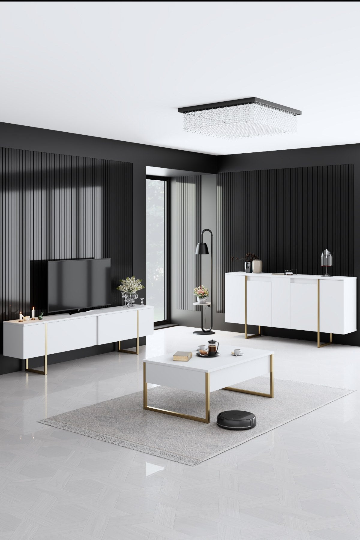 Mobilier de Lux, 160x35 cm - White
Gold