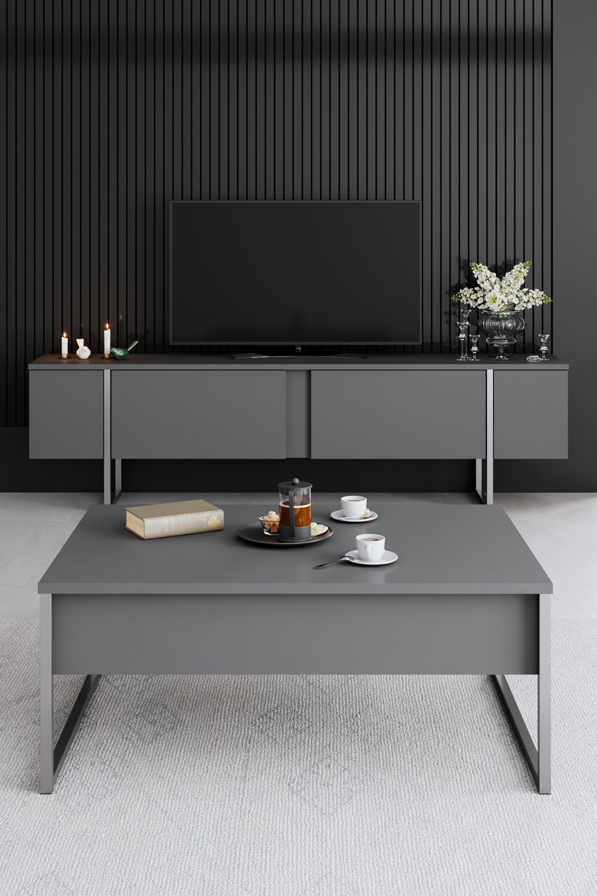 Mobilier de Lux, Anthracite Silver - White Silver, 90x60 cm - Anthracite
Silver