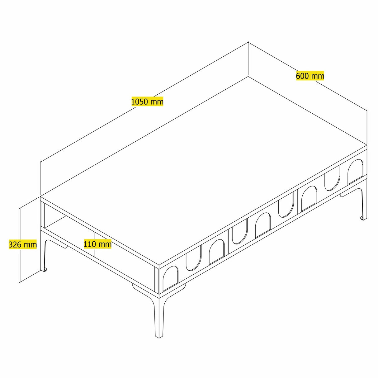 Mobilier Lyon 32, 105x60 cm - White
Black