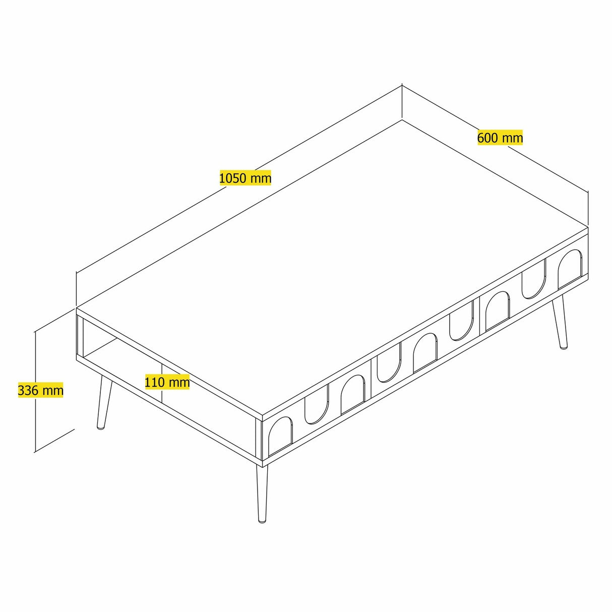 Mobilier Lyon 33, 105x60 cm - White
Gold