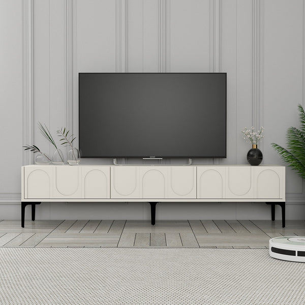 Mobilier Lyon 42, Crem - White Black, 180x35 cm