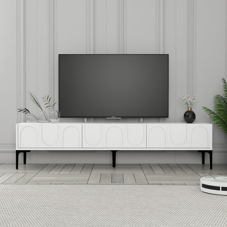Mobilier Lyon 42, Cream Black - White Black, 180x35 cm