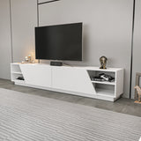 Mobilier Rhodes, Gri - Alb, 240x37 cm - Alb