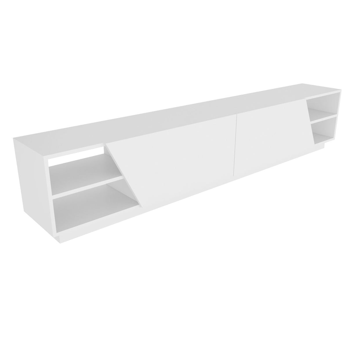 Mobilier Rhodes, Gri - Alb, 240x37 cm - Alb