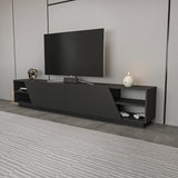 Mobilier Rhodes, Gri - Alb, 240x37 cm - Gri
