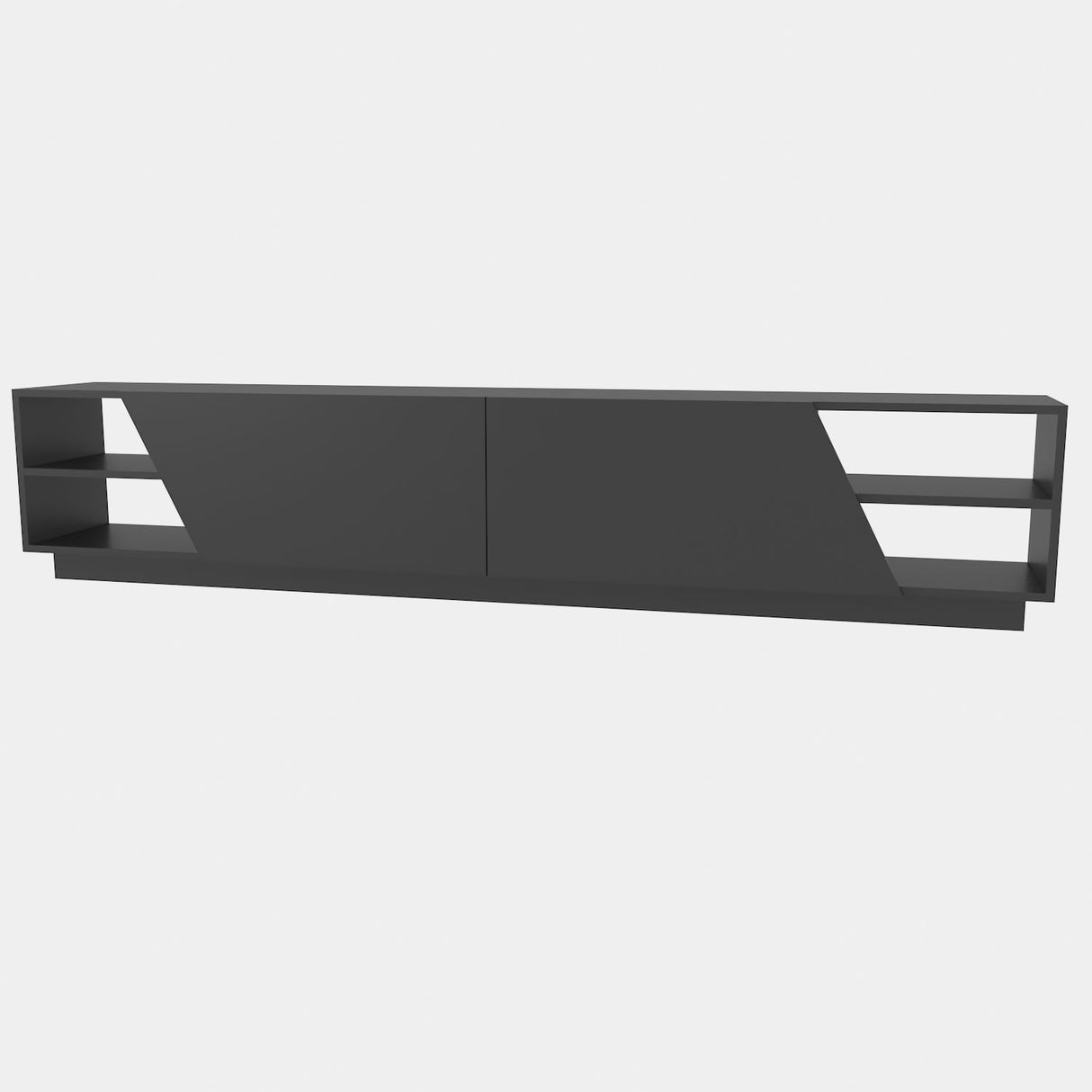 Mobilier Rhodes, Gri - Alb, 240x37 cm - Gri