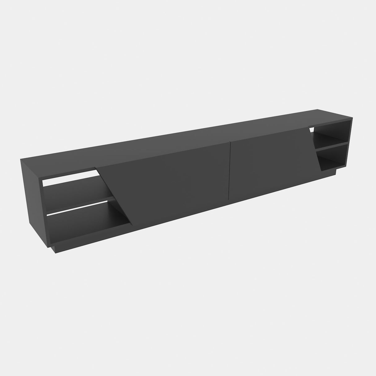 Mobilier Rhodes, Gri - Alb, 240x37 cm - Gri