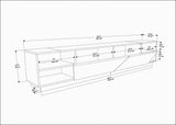Mobilier Rhodes, Gri - Alb, 240x37 cm - Gri