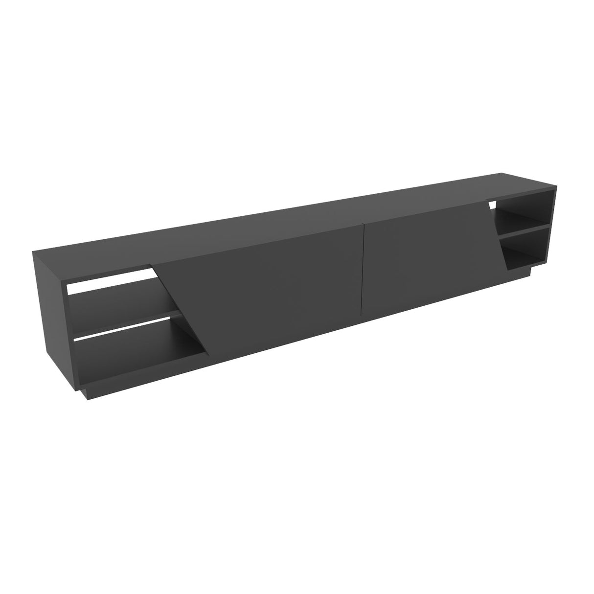 Mobilier Rhodes, Gri - Alb, 240x37 cm - Gri