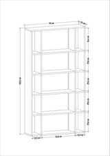 Mobilier Sanborn, Stejar - Alb, 90x25 cm - Alb