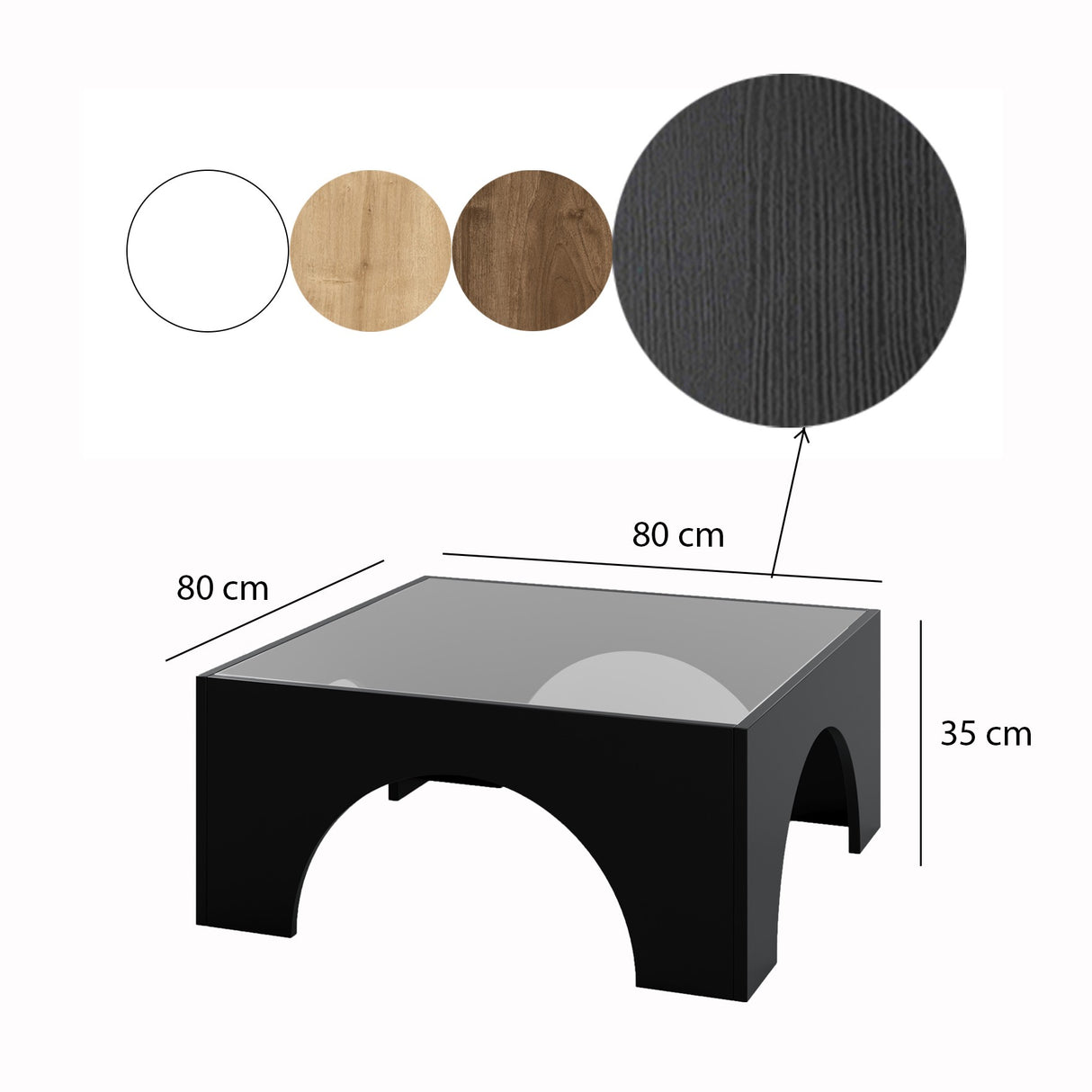 Mobilier Seine, 80x35 cm - Black
Transparent