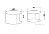 Mobilier Tambur, Oak Black - Alb, 80x80 cm - Alb