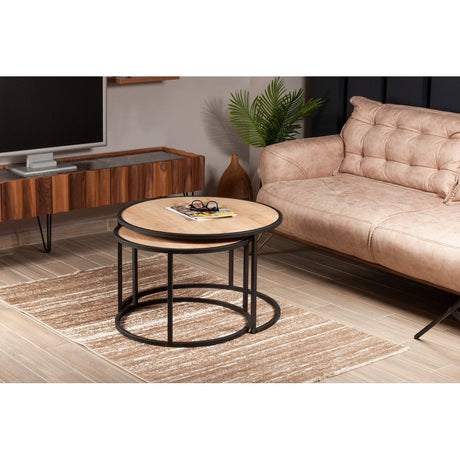Mobilier Tambur, Oak Black - Alb, 80x80 cm
