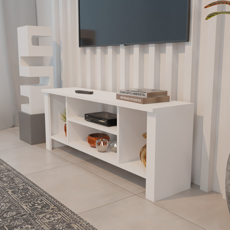 Mobilier TV cu rafturi Seref, Antracit, 120x30x47 cm - Alb