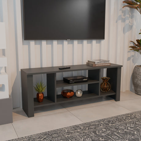 Mobilier TV cu rafturi Seref, Antracit, 120x30x47 cm