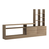 Comoda TV Seruno, Alb, 170x25x100 cm - Stejar