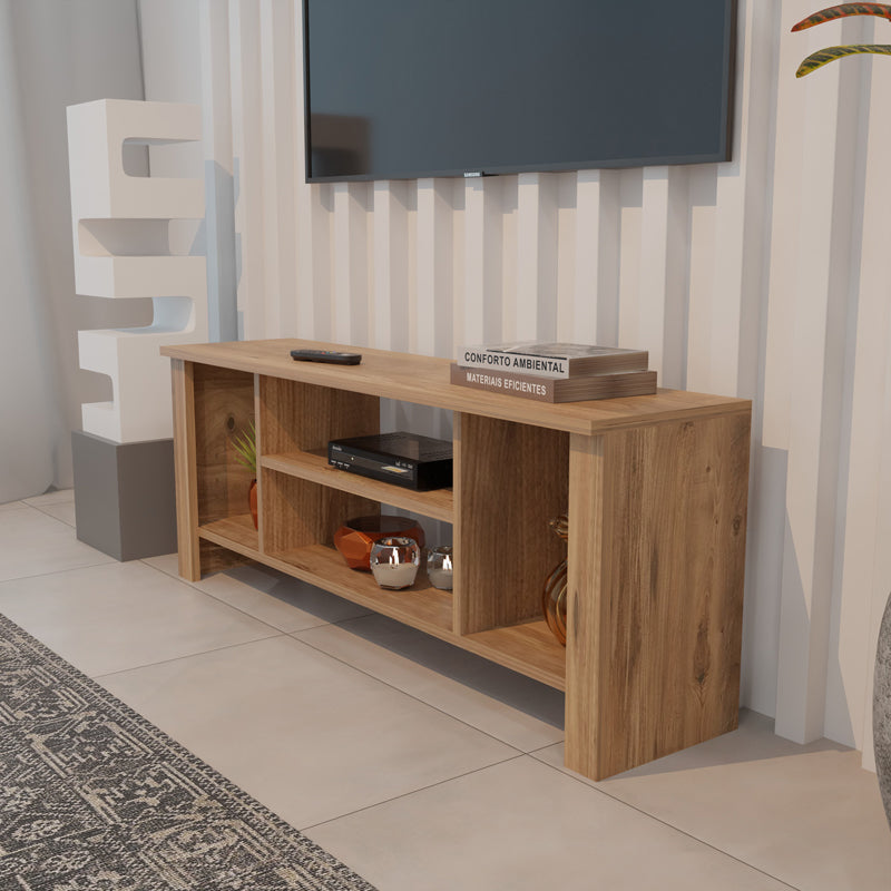 Mobilier TV cu rafturi Seref, Antracit, 120x30x47 cm - Stejar