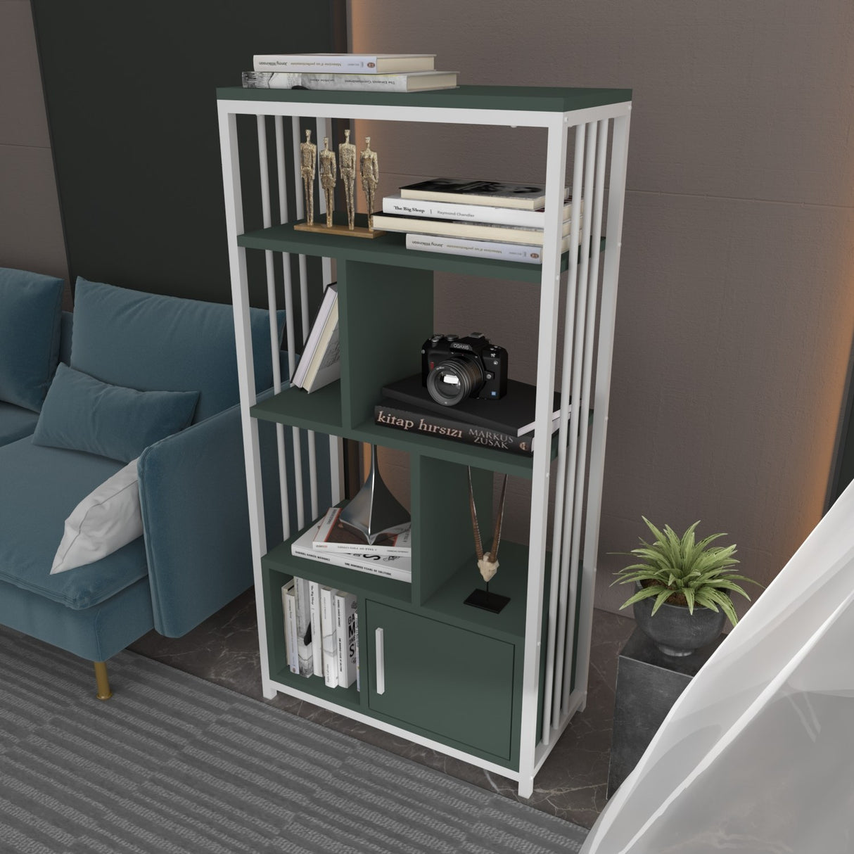Mobilier Valero, Alb - Negru, 60x30 cm - Alb