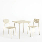 Moraja Deraby I set 3 piese crem metal 70x70x73cm, 70x70x73 cm, vedere frontală, metal, PP, pentru living sau bucătărie
