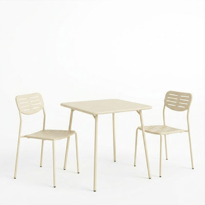 Moraja Deraby I set 3 piese crem metal 70x70x73cm, 70x70x73 cm, vedere frontală, metal, PP, pentru living sau bucătărie