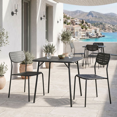 Moraja Deraby I set 3 piese negru metal 70x70x73cm, 70x70x73 cm, imagine principală, metal, pentru living sau bucătărie