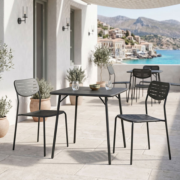 Moraja Deraby I set 3 piese negru metal, 70x70x73 cm