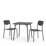 Moraja Deraby I set 3 piese negru metal, 70x70x73 cm