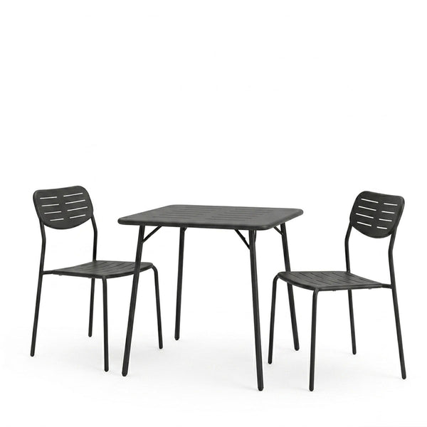 Moraja Deraby I set 3 piese negru metal, 70x70x73 cm