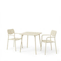 Moraja Deraby set 3 piese crem metal 70x70x73cm, 70x70x73 cm, vedere frontală, metal, pentru living sau bucătărie