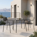 Moraja Deraby set 3 piese negru metal, 70x70x73 cm