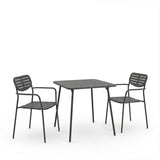 Moraja Deraby set 3 piese negru metal, 70x70x73 cm