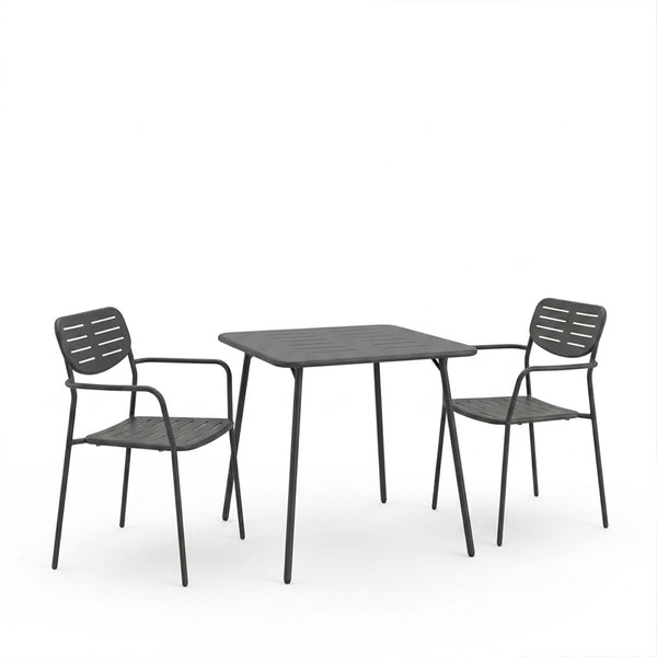 Moraja Deraby set 3 piese negru metal, 70x70x73 cm