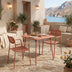 Moraja Deraby set 3 piese terracotta metal 70x70x73cm, Teracotă, 70x70x73 cm, imagine principală, metal, PP, pentru living sau bucătărie