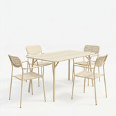 Moraja Deraby set 5 piese crem metal, 140x80x72 cm, imagine suplimentara