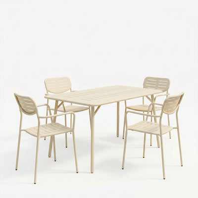 Moraja Deraby set 5 piese crem metal, 140x80x72 cm, imagine suplimentara