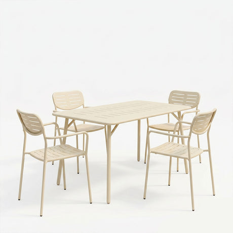 Moraja Deraby set 5 piese crem metal, 140x80x72 cm