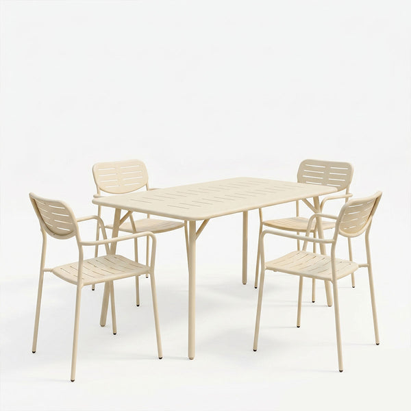 Moraja Deraby set 5 piese crem metal, 140x80x72 cm