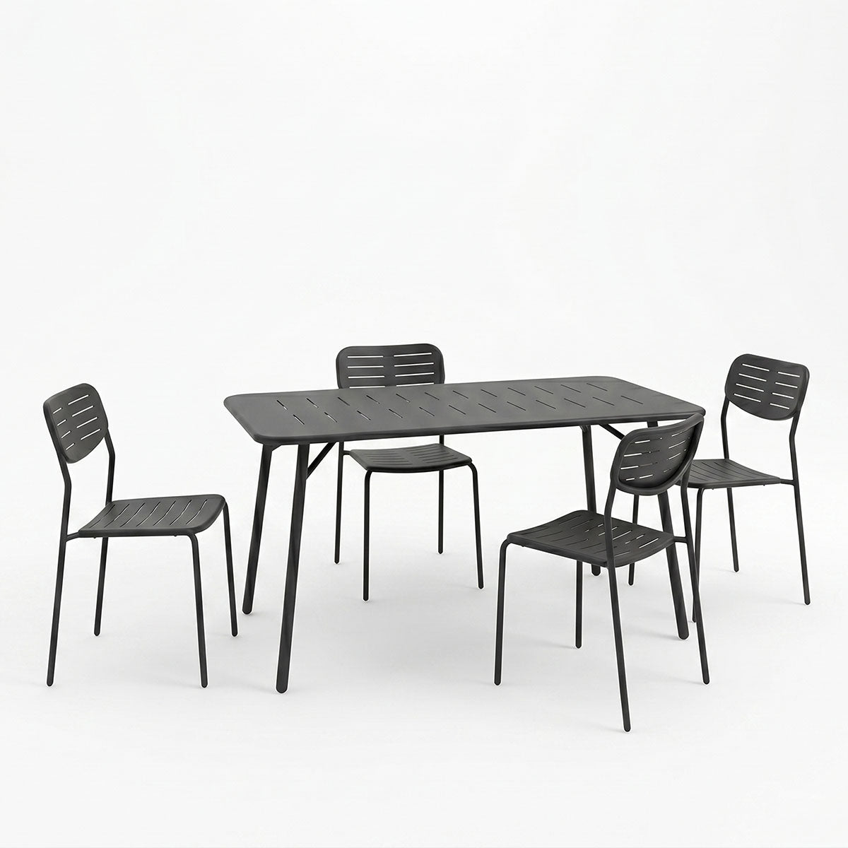 Moraja Deraby Ι set 5 piese negru metal, 140x80x72 cm