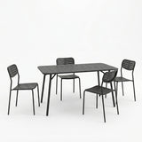 Moraja Deraby Ι set 5 piese negru metal, 140x80x72 cm