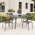 Moraja Deraby set 5 piese negru metal 140x80x72cm, 140x80x72 cm, imagine principală, metal, pentru living sau bucătărie