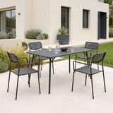 Moraja Deraby set 5 piese negru metal, 140x80x72 cm