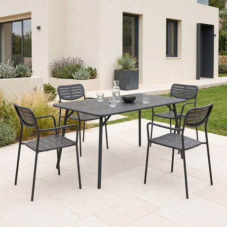 Moraja Deraby set 5 piese negru metal, 140x80x72 cm