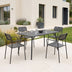 Moraja Deraby set 5 piese negru metal 140x80x72cm, 140x80x72 cm, imagine principală, metal, pentru living sau bucătărie