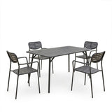 Moraja Deraby set 5 piese negru metal, 140x80x72 cm