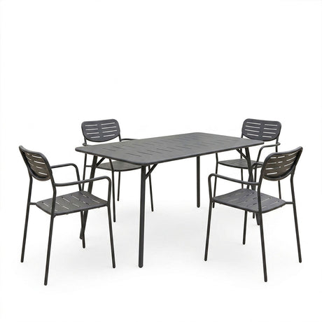 Moraja Deraby set 5 piese negru metal, 140x80x72 cm